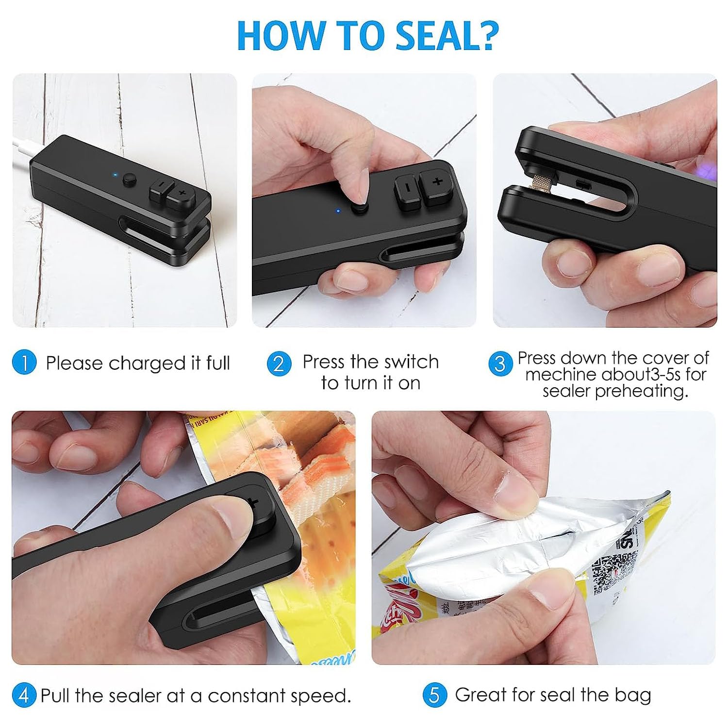 3 in 1 Mini Bag Sealer (Black)