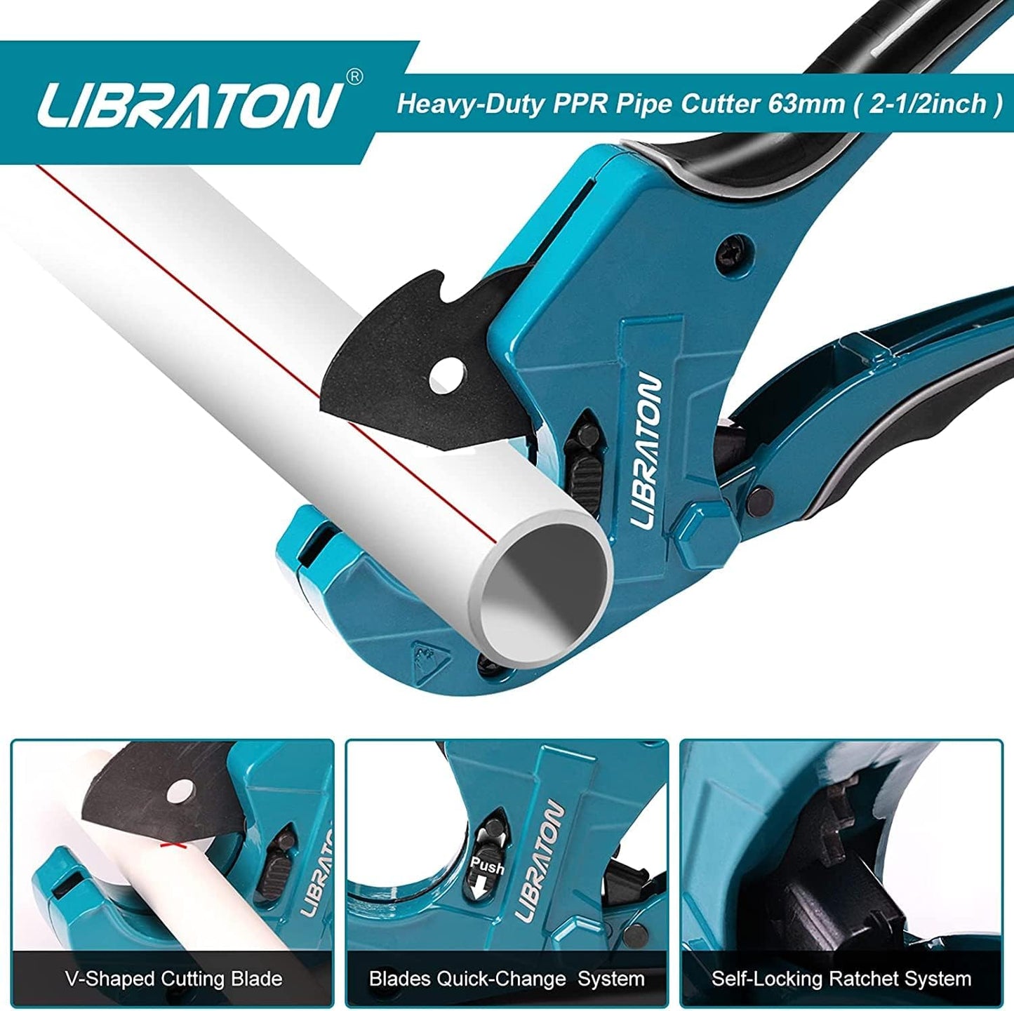 Libraton PVC Pipe Cutter: Up to 2-1/2" – Side View