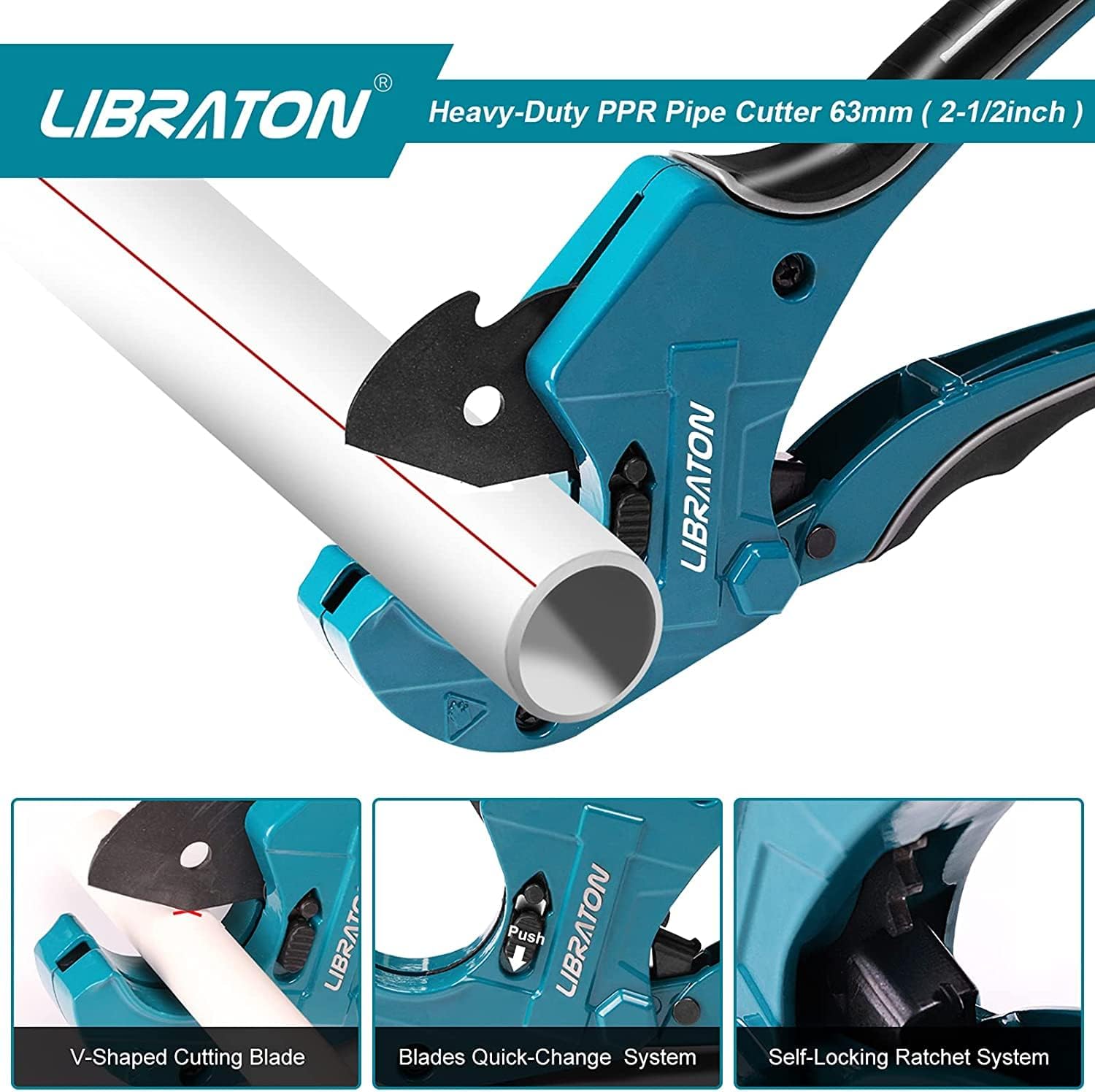 Libraton PVC Pipe Cutter: Up to 2-1/2" – Side View