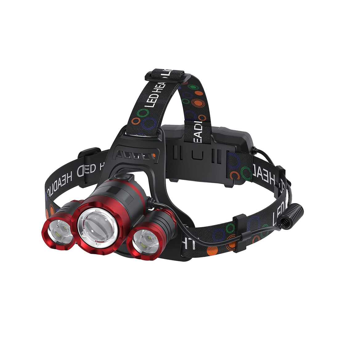 Headlamp Rechargeable Headlamps 6000 High Lumens Super Brightest Head Lamp for Adluts Kids Waterproof Headlight 4 Modes Lightweight Head Lights for Outdoor Camping Hunting Running Hiking Reading(Red)