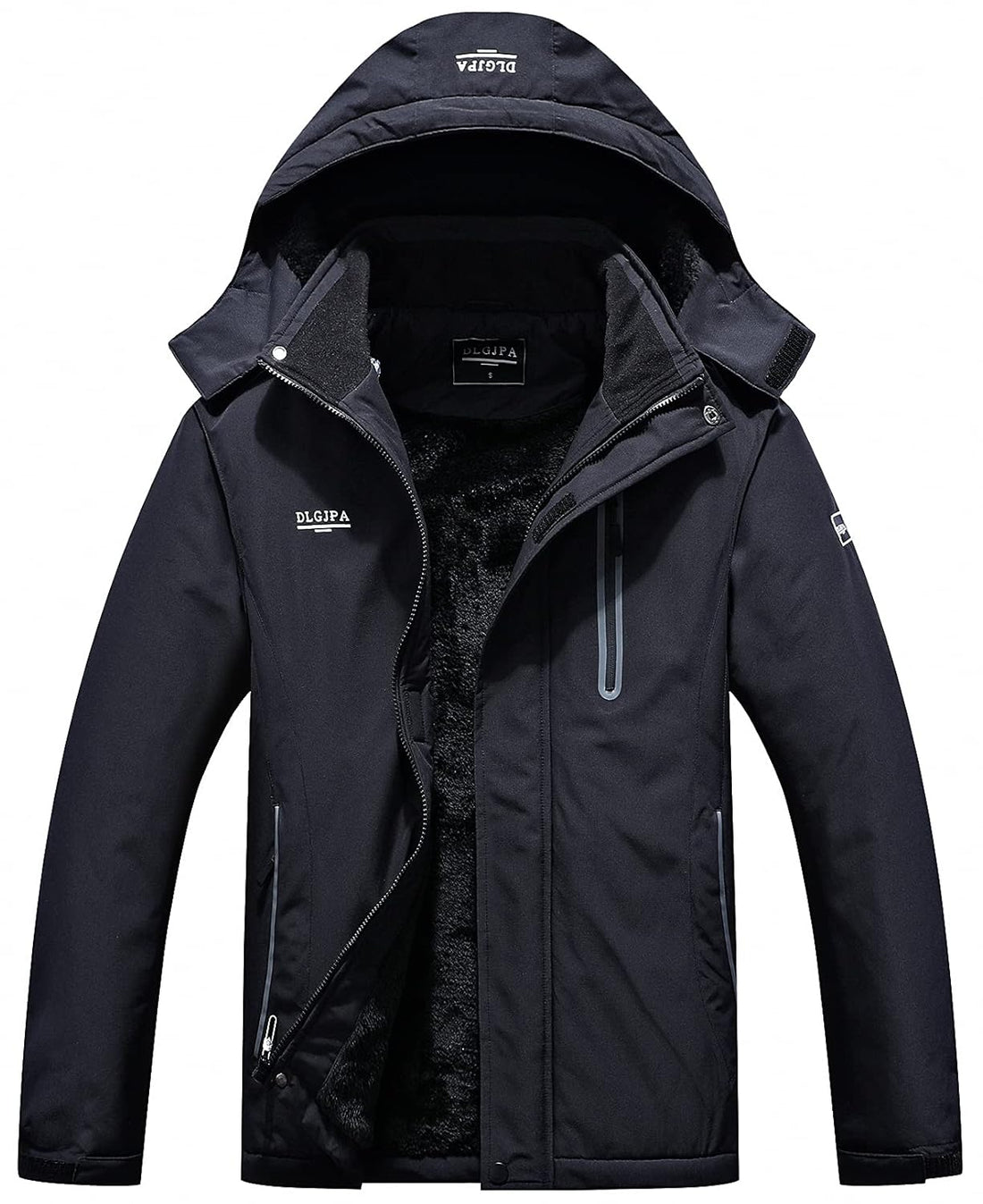 DLGJPA Men's Mountain Waterproof Ski Jacket Detachable Hood Windproof Rain Winter Warm Snow Coat