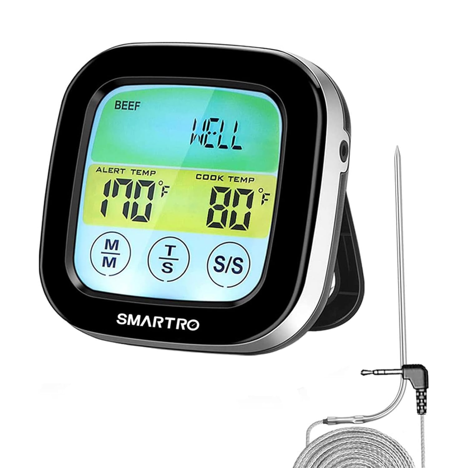 SMARTRO ST59 Digital Meat Thermometer for Oven Kitchen Grill Food Smoker Cooking with 2 Probes and Timer