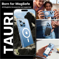 TAURI 5-in-1 Magnetic for iPhone 13 Pro Max Case Clear, [Compatible with Magsafe] [Not Yellowing] with 2X Screen Protector +2X Camera Lens Protector, Slim Shockproof Phone Case for iPhone 13 Pro Max