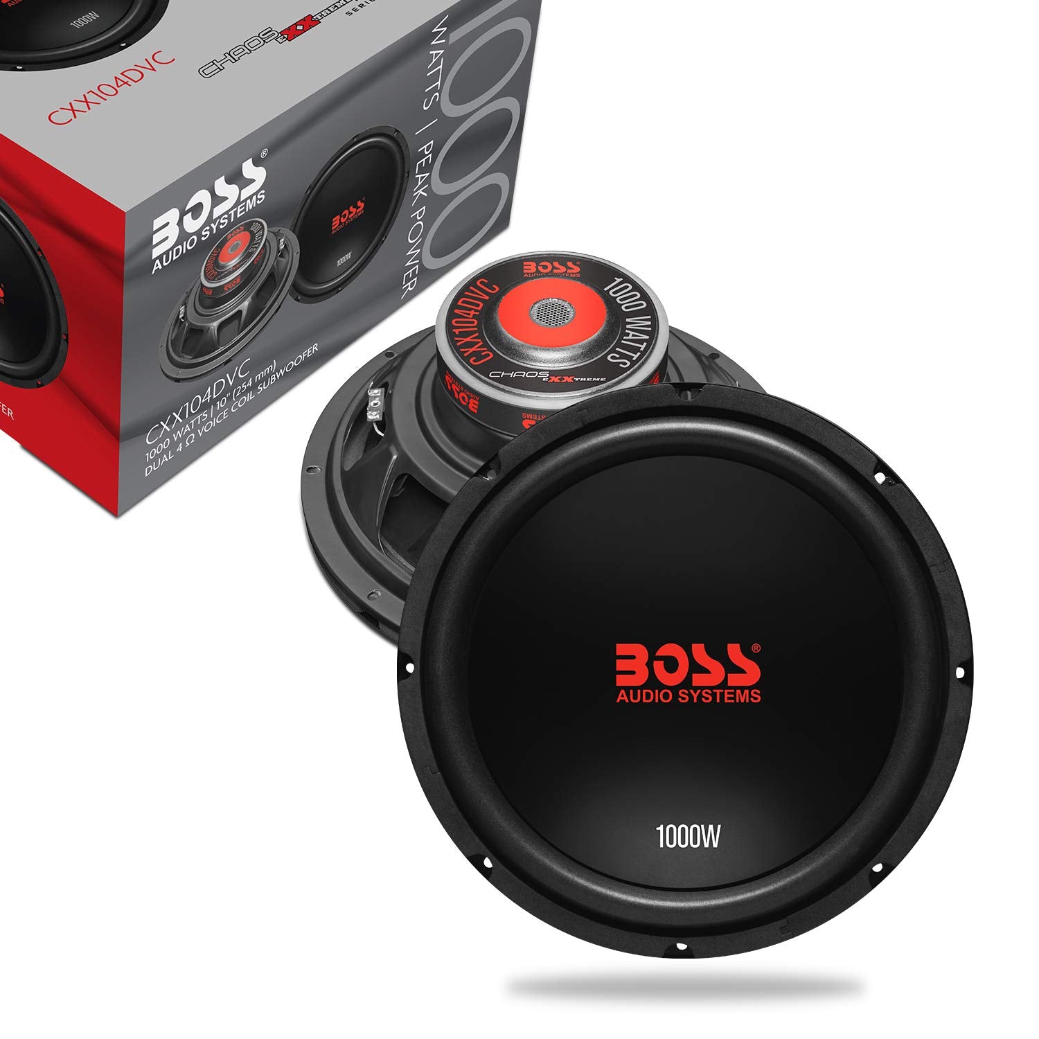 BOSS Audio Systems CXX104DVC Car Subwoofer - 1000 Watts Maximum Power, 10 Inch, Dual 4 Ohm Voice Coil, Sold Individually