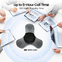 Bluetooth Conference Speaker with Microphone & Premium 360° Voice Pickup，USB-C Speakerphone Home Office for Teams/Zoom,Noise Cancelling Omnidirectional Conference Room Microphone and Speaker