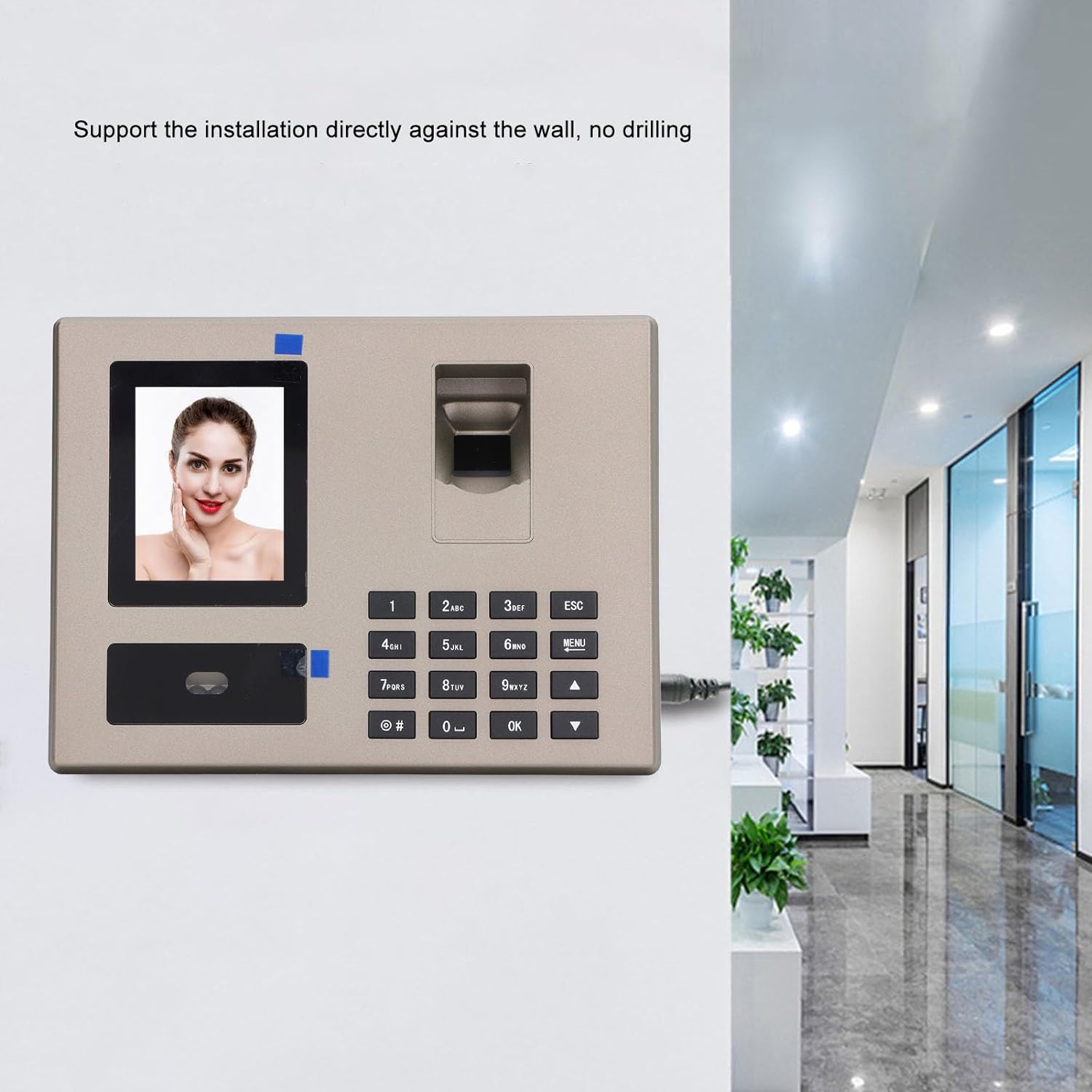 Biometric Time Attendance PIN Entry Automatic Reporting Employee Attendance Machine Easy Operation 100-240V for Small Business (US Plug 100‑240V)