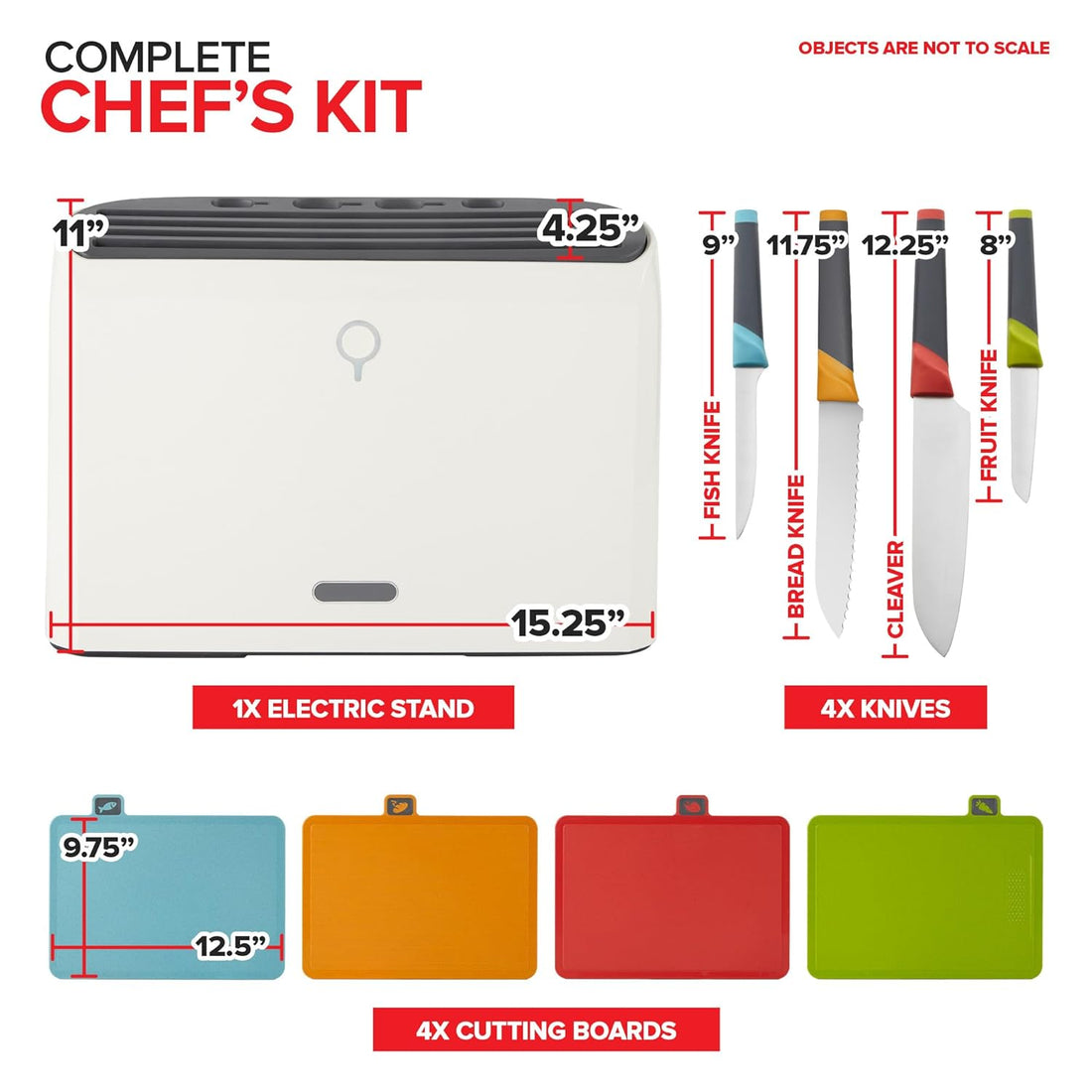 Modern Innovations Smart Cutting Boards and Knife Set, Self Cleaning Cutting Board & Knives Holder, Color Coded Cutting Board Set With Knives, All-In-One Cleaning Knife and Cutting Board Set