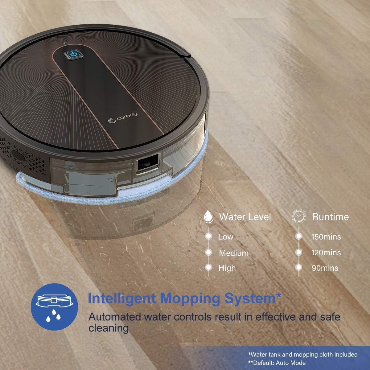 Coredy R700 Robot Vacuum Cleaner, Compatible with Alexa, Boost Intellect, Virtual Boundary Supported, 1600Pa Max Suction, Ultra Slim, All-New Upgraded Robotic Vacuums, Cleans Hard Floor to Carpet