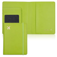 Deziliao Passport and Vaccine Card Holder Combo, PU Leather Passport Holder with Vaccine Card Slot, Passport Wallet for Men and Women, Grass+Green, Basic