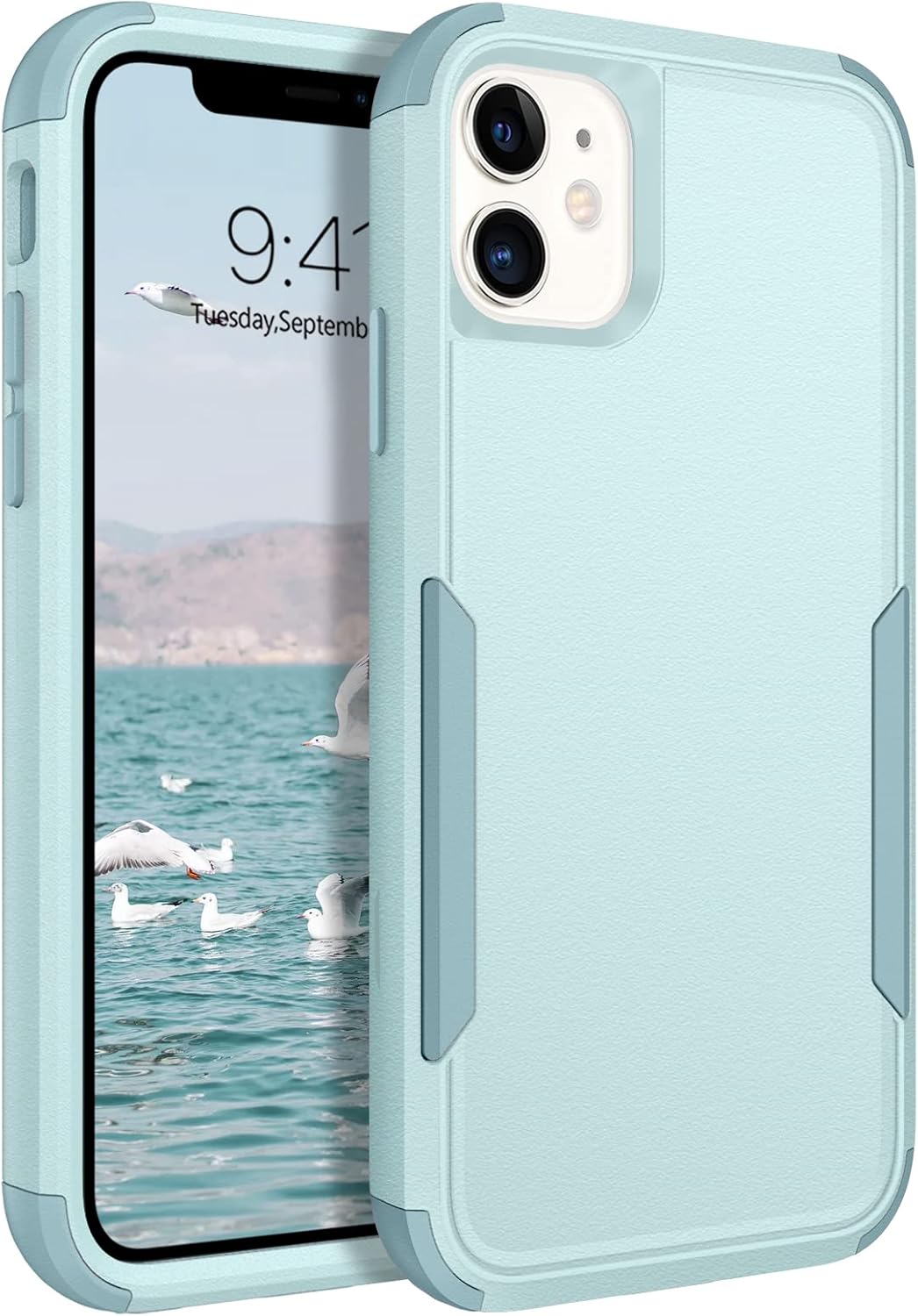 BENTOBEN iPhone 11 Case, Phone Case iPhone 11, Heavy Duty 3 in 1 Full Body Rugged Shockproof Hybrid Hard PC Soft TPU Bumper Drop Protective Girls Women Boy Men Covers for iPhone 11 6.1", Mint Green