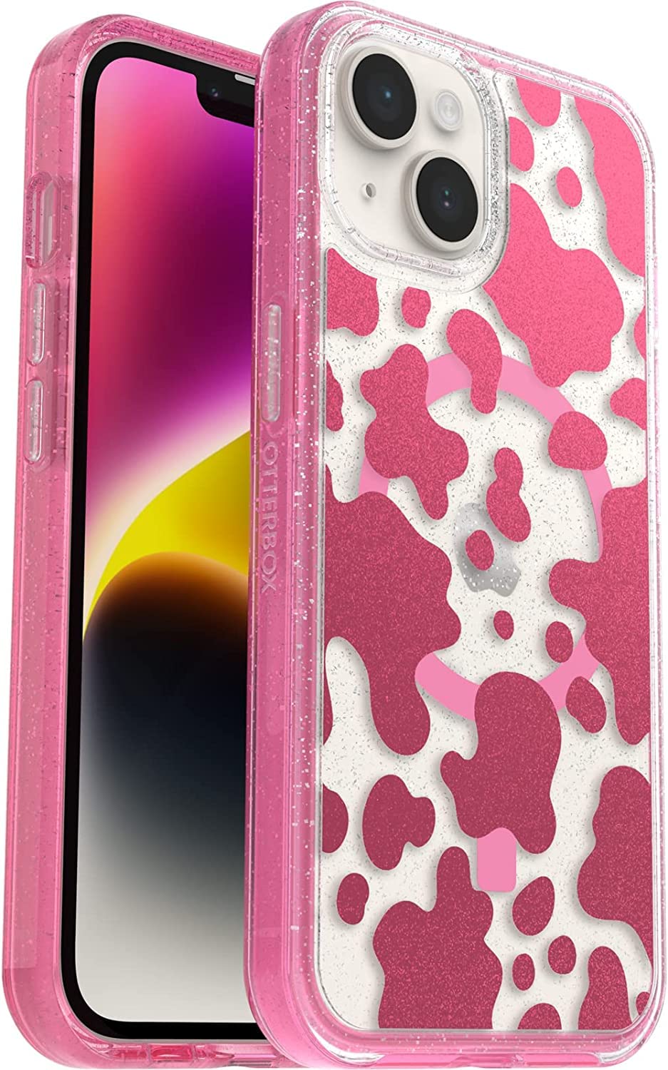 OtterBox Symmetry Clear Series+ Case with Magsafe for iPhone 14 & iPhone 13 (Only) - Non-Retail Packaging - Disco Cowgirl (Pink)