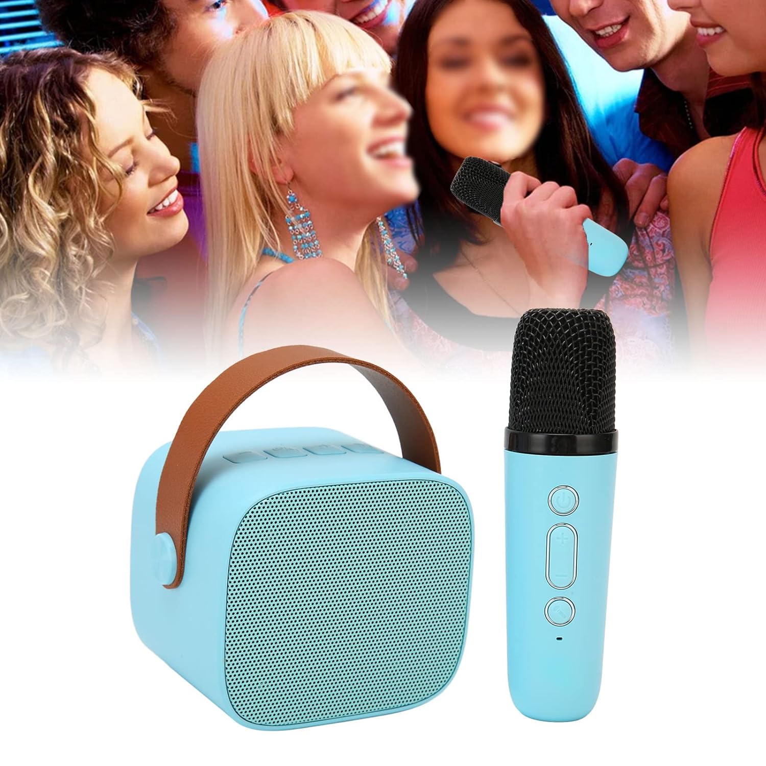 Yoidesu Karaoke Machine for Kids, Portable Bluetooth Speaker with Wireless Microphone for Kids Adults, Karaoke Toys, Gifts for Girls Age 4 5 6 7 8 9 10 12 Years Old or (Blue)