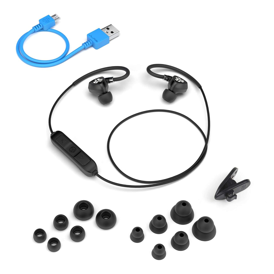JLAB Audio Fit 10 mm Drivers Wireless 2.0 Bluetooth Sport Earbuds (Black)