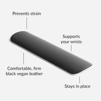 HumanCentric Keyboard Wrist Rest Pad - Wrist Support for Keyboard, Premium Office Desk Accessories in Space Gray Aluminum and Black Synthetic Leather, Ergonomic Wrist Rests for Computer Keyboard