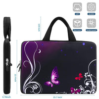 iColor 14 15 15.4 15.6 inch Laptop Handle Bag Computer Protect Case Pouch Holder Notebook Sleeve Neoprene Cover Soft Carring Travel Case for Dell Lenovo Toshiba HP Chromebook ASUS Acer Purple ICB-01