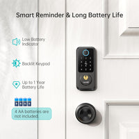 Smart Lock for Front Door Lock Set - Keyless Entry Deadbolt with Handle Knob - Electronic Door Lock with Keypad - Hornbill Smart Door Lock Handle Set - Smart Deadbolt Code App Unlock