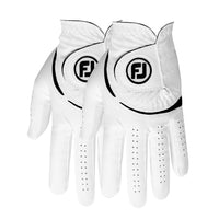 FootJoy Men's WeatherSof 2-Pack Golf Glove, White, Medium/Large, Worn on Right Hand