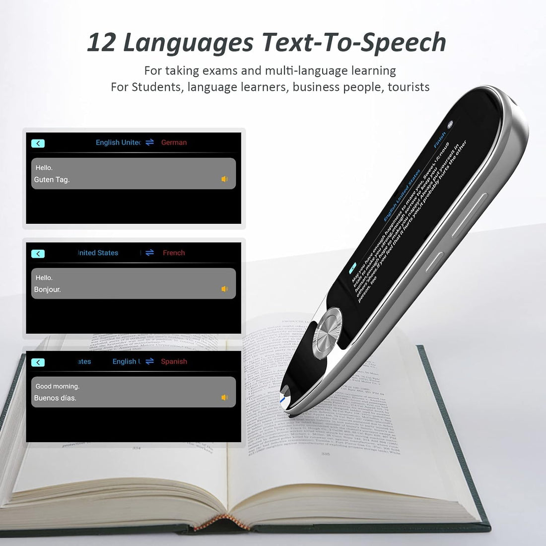 Birgus Reader Pen OCR Digital Translation Pen Scanner 112 Language Translator Device Dictionary Pen, Text Extract, Scanning Translation Pen for Dyslexia Text to Speech Multilingual Translation Device