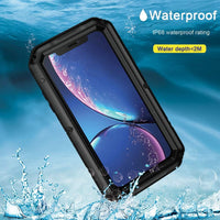 Seacosmo Waterproof iPhone XR Case with Built-in Screen Protector, 360 Full Body Protective Military Grade Rugged Shockproof Case Cover Compatible with iPhone XR, Black