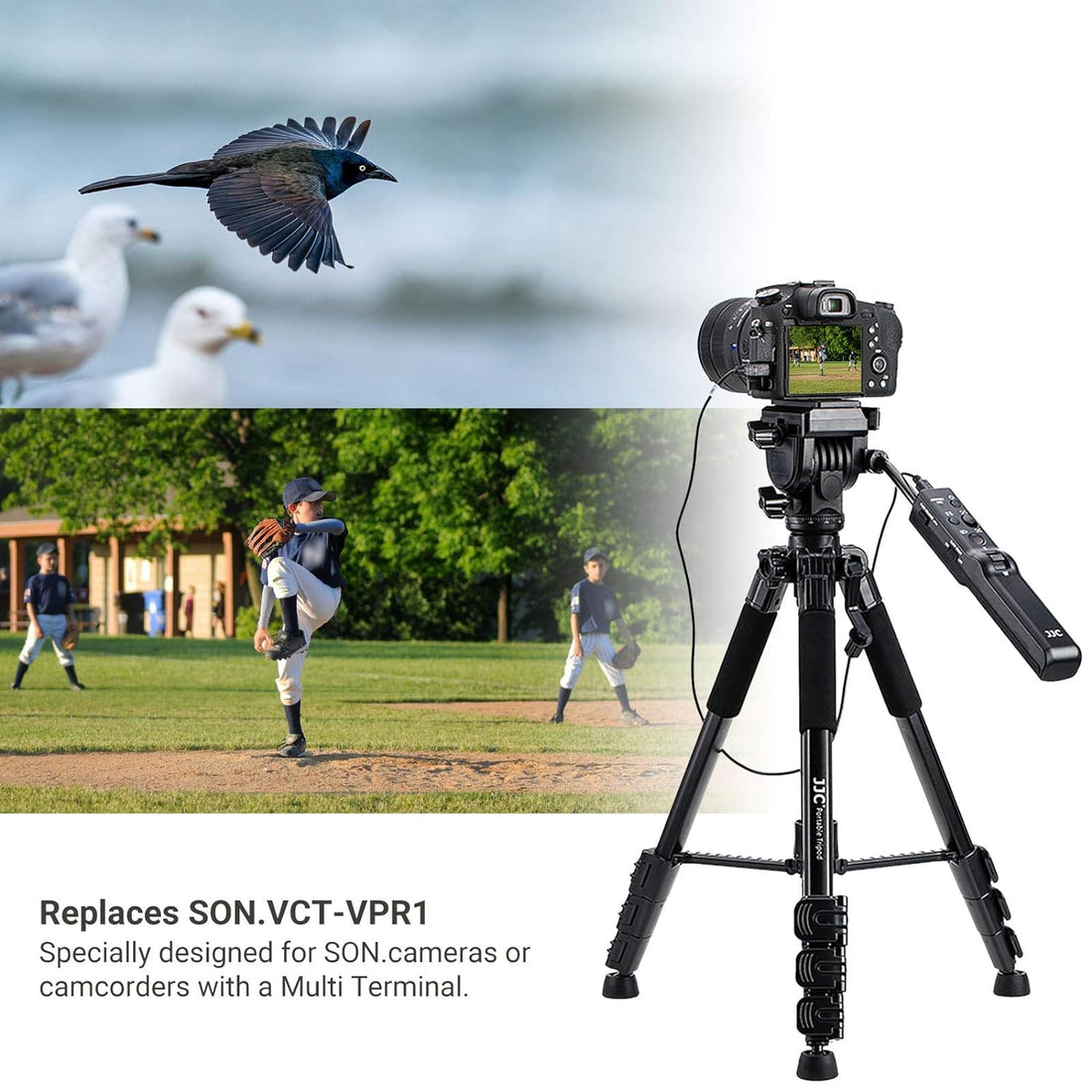 Camera Remote Control Tripod VCT-VPR1 for Sony A9II A9 A7RIV A7RIII A7III A7RII A7SII A7II A7R A7S A7 A6600 A6500 A6400 A6300 A6100 A6000 A99II A77II A68 A58 RX10VI III II RX100M7 RX100M6
