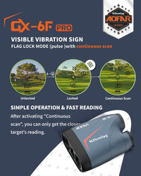 AOFAR GX-6F PRO Golf Rangefinder with Slope and Angle, Flag Lock with Pulse Vibration and Continuous Scan, 600 Yards Rangefinder for Distance Measuring, High-Precision Accurate Gift for Golfers