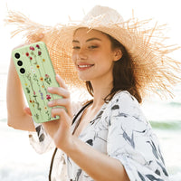 ZTOFERA Floral Case for Samsung Galaxy S23 Plus 5G,Cute Flower Pattern Case for Girls Women,Flexible Silicone Protective Slim Shockproof Bumper Phone Cover for Samsung Galaxy S23 Plus,Green