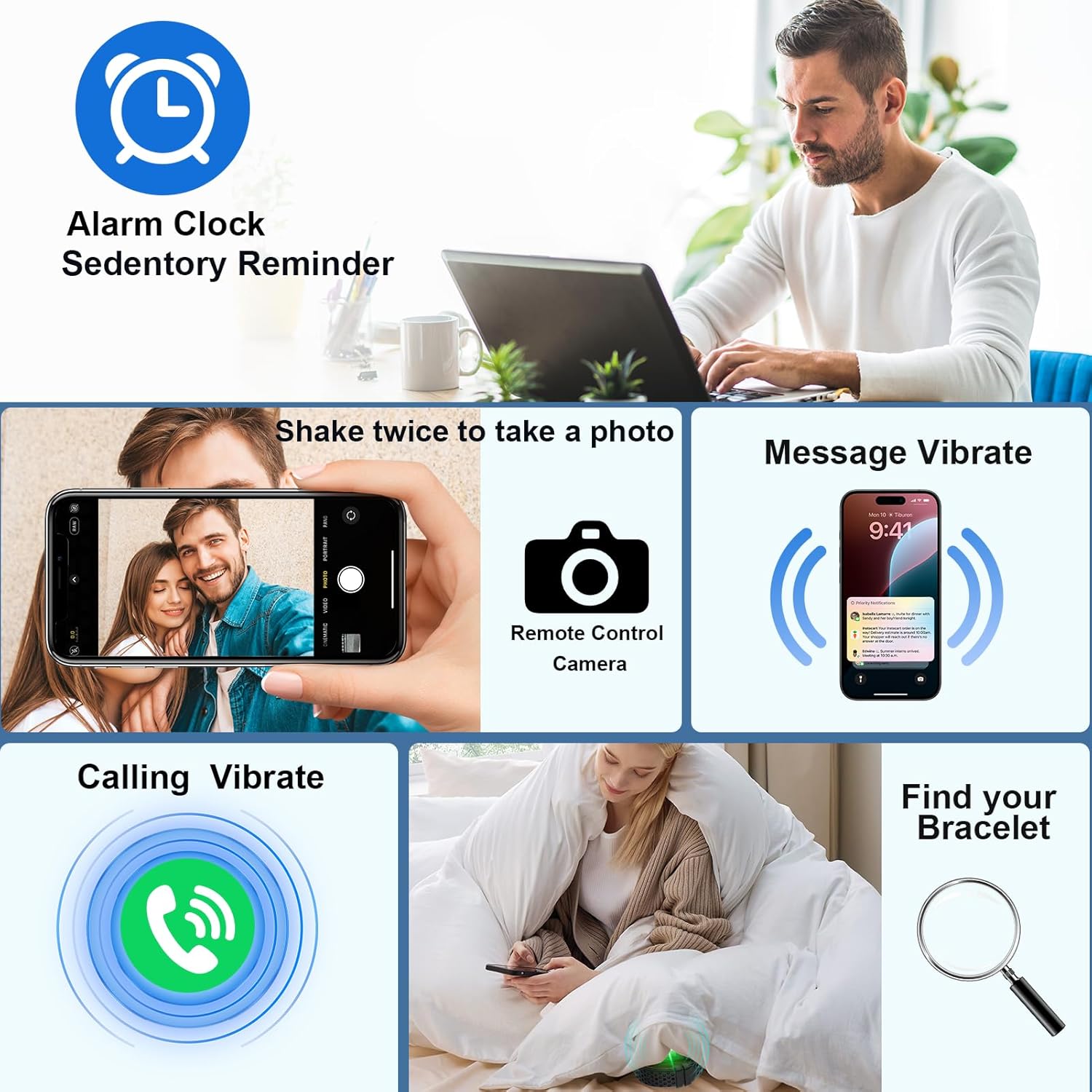 Giwbeiv Smart Bracelet: Giwbeiv 24/7 Activity Fitness – Back View