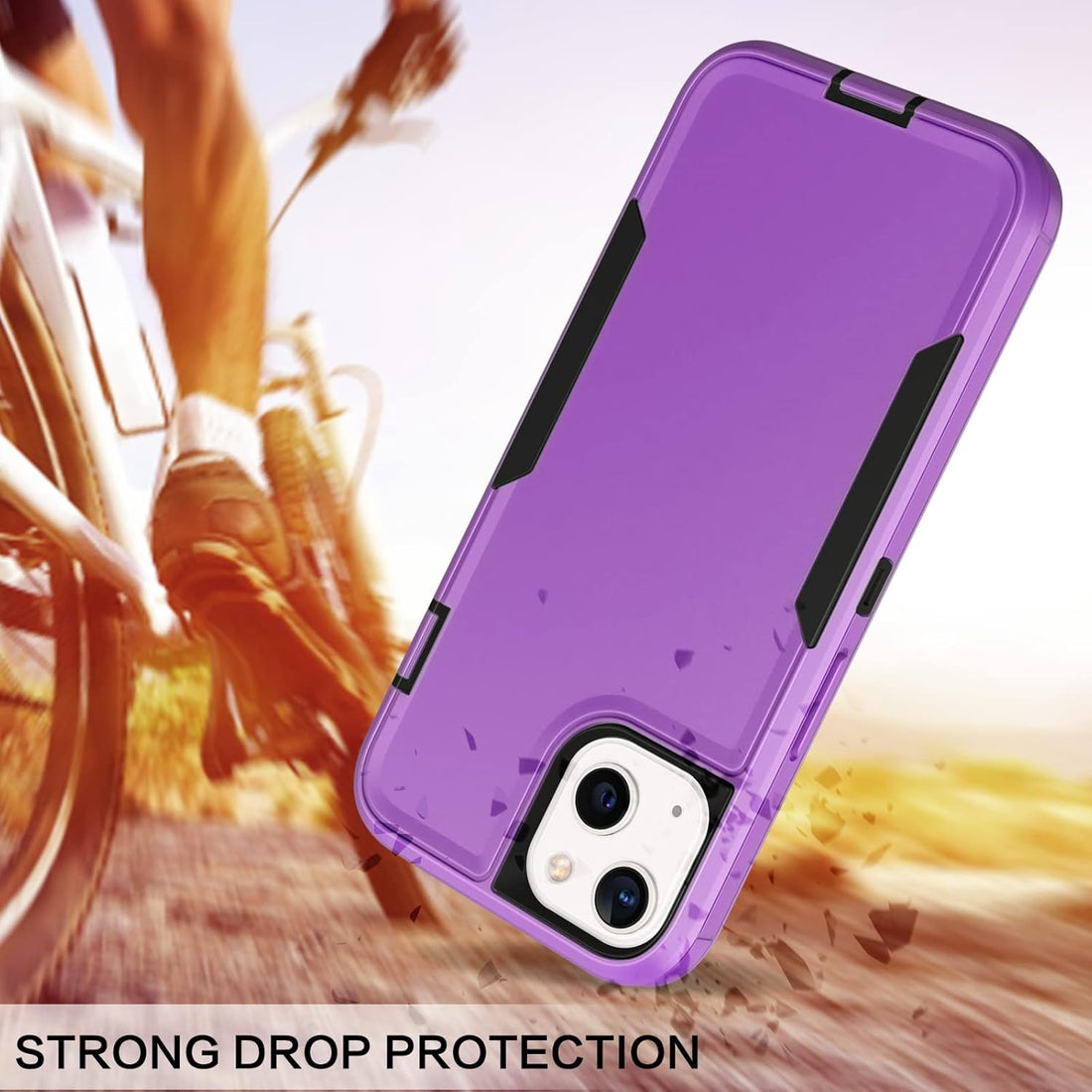 BENTOBEN iPhone 13 Case, Heavy Duty 2 in 1 Full Body Rugged Shockproof Protection Hybrid Hard PC Bumper Drop Protective Girls Women Boy Men Covers for iPhone 13 6.1 inch 2021, Purple/Black