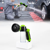 Car Wash Foam Gun,High-Pressure Water Garden Hose Nozzle,Soap Foam Spray with 8-in-1 Adjustable Spray Mode,Foam Cleaning Sprayer for Vehicles,Flowers and Pet Showers (Green)