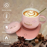 Coffee Warmer with Mug - Cordless Coffee Warmer Smart Coffee Warmer Coffee Cup Warmer for Desk Coffee Warmer for Desk Coffee Cup Warmer Plate Pink