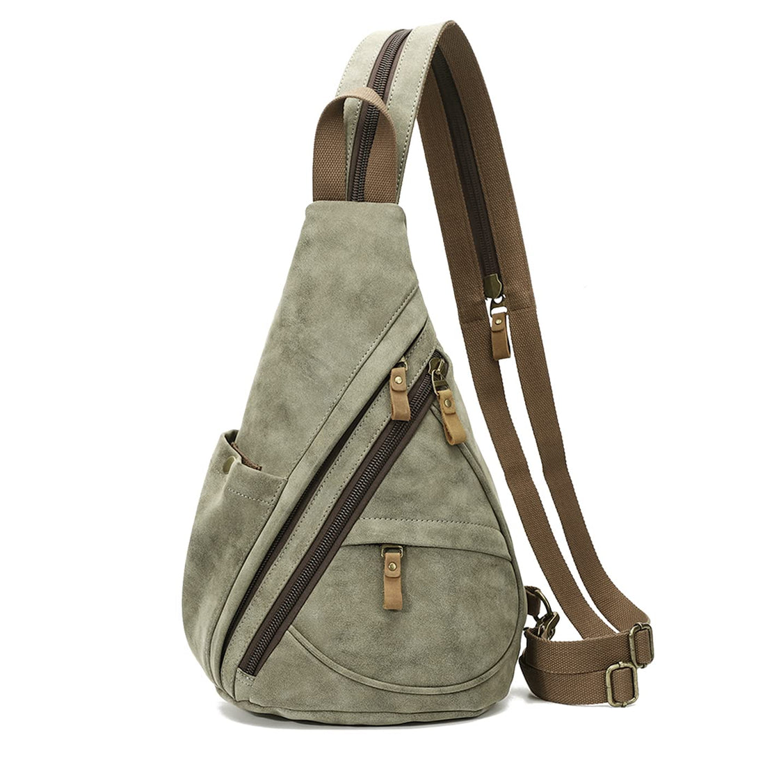 KL928 PU Leather Sling Bag - Small Crossbody Backpack Shoulder Casual Daypack Rucksack for Men Women