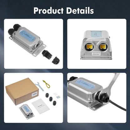 Outdoor IP67 Waterproof Gigabit PoE Passthrough Switch – Back View