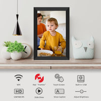 FRAMEO Smart Digital Picture Frame WiFi Cloud 10.1 Inch HD 1280x800 IPS Touch Screen Digital Frame with 16GB Storage Easy Setup to Share Photos or Video via Frameo APP Auto-Rotate Wall Mountable Black