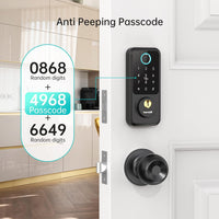 Smart Lock for Front Door Lock Set - Keyless Entry Deadbolt with Handle Knob - Electronic Door Lock with Keypad - Hornbill Smart Door Lock Handle Set - Smart Deadbolt Code App Unlock