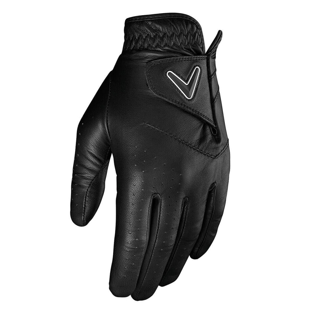 Callaway Golf Opti Color Men's Golf Glove (Worn on Left Hand, Medium/Large, Black, Single Glove)