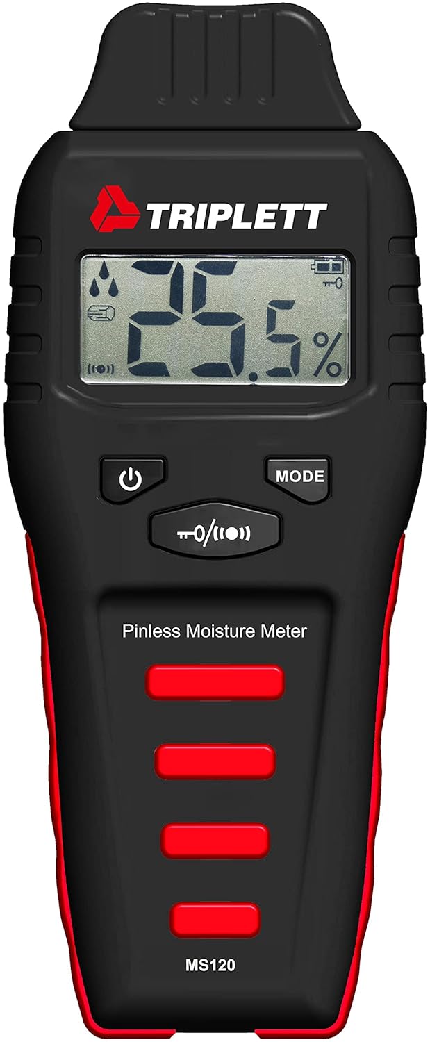 Triplett MS120 Pinless Moisture Meter for Wood and Building – Side View