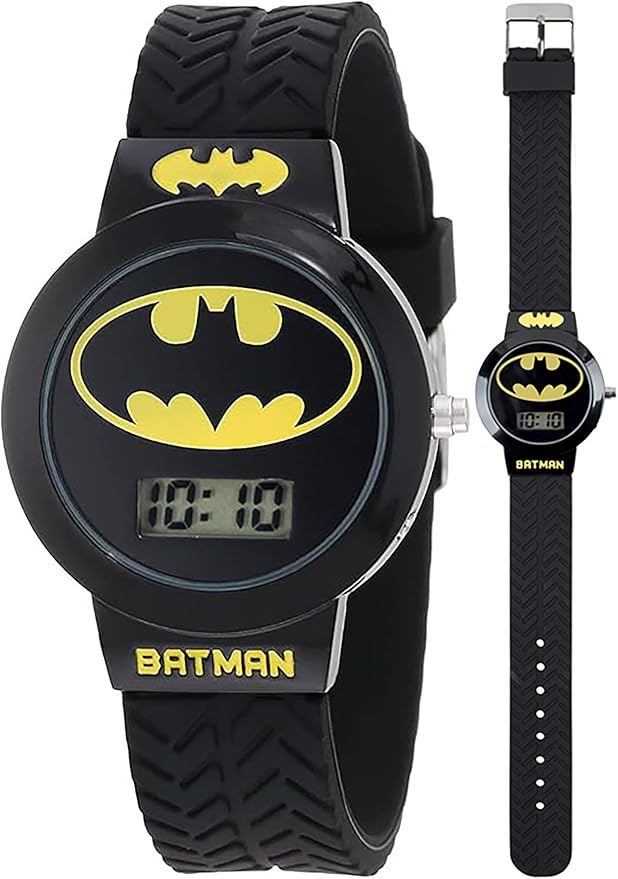 Batman Kids Watch: BAT5041 Batman Timepiece with Black – Front View