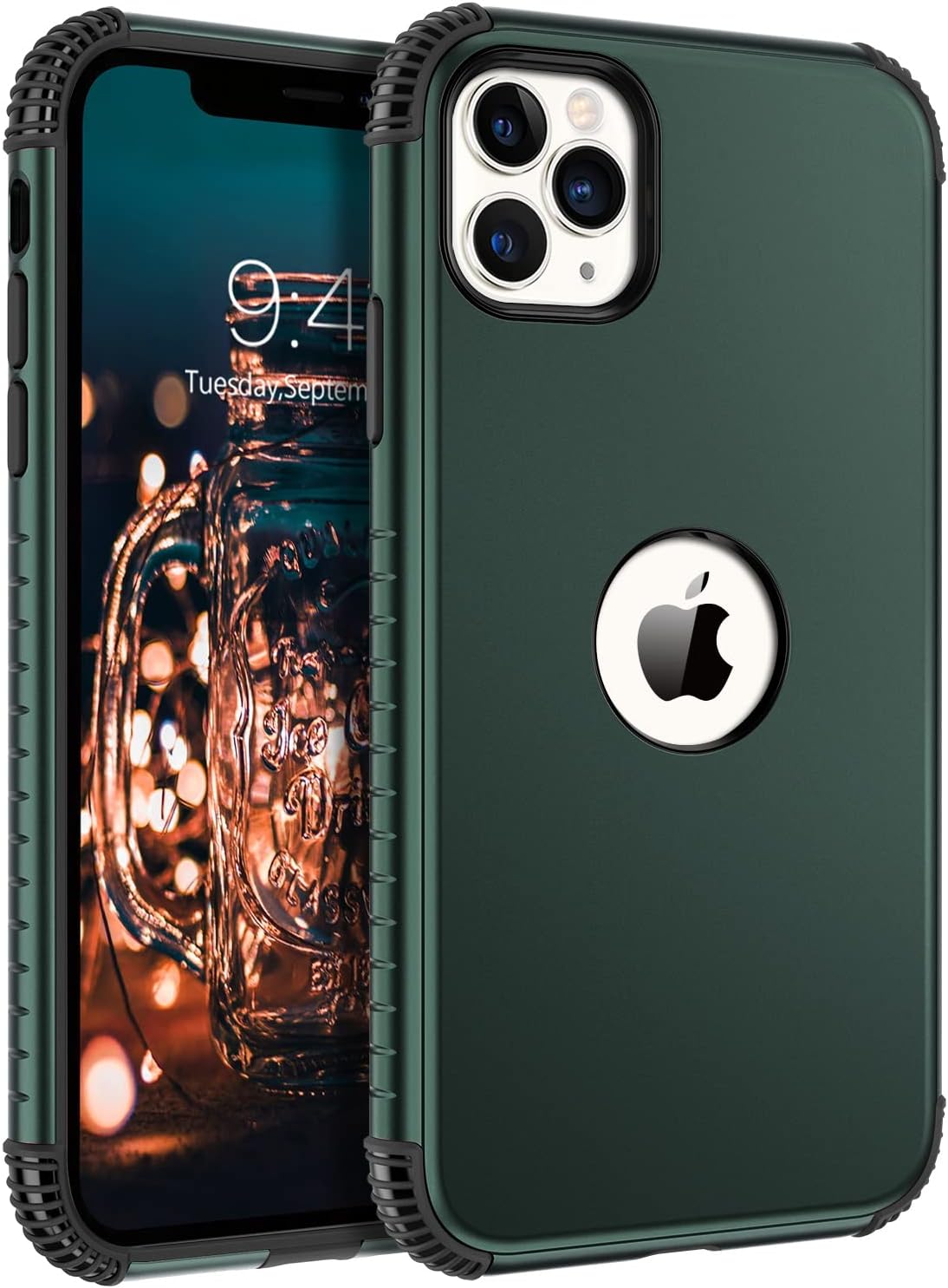 BENTOBEN iPhone 11 Pro Max Case, 2 in 1 Slim Fit Heavy Duty Rugged Hybrid Shockproof Soft TPU Bumper Hard PC Protective Girls Women Boy Men Cases Cover for iPhone 11 Pro Max 6.5" 2019, Dark Green