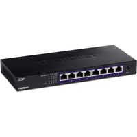 TRENDnet 8-Port Unmanaged 2.5G Switch, 8 x 2.5GBASE-T Ports, 40Gbps Switching Capacity, Backwards Compatible with 10-100-1000Mbps Devices, Fanless, Wall Mountable, Black, TEG-S380