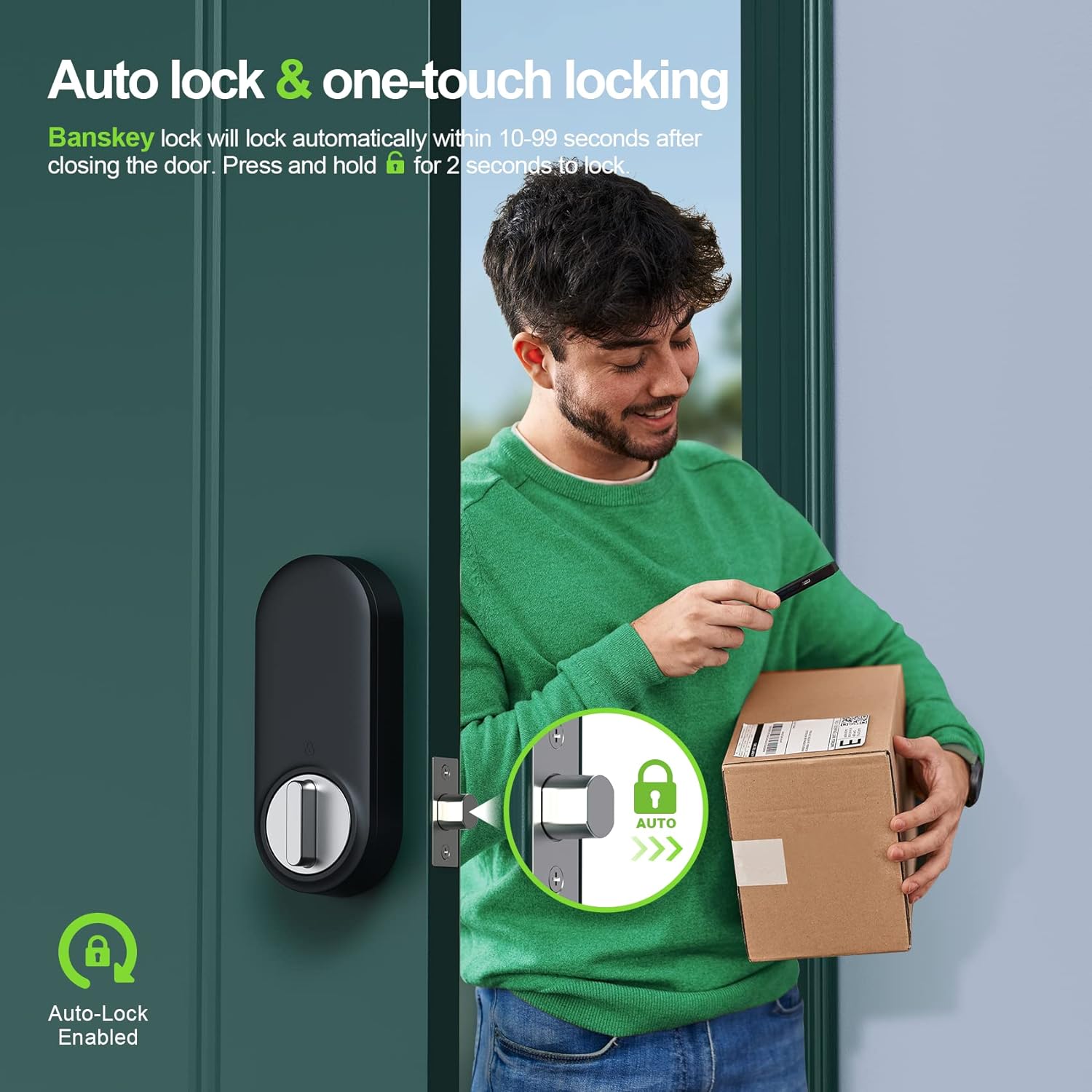 Banskey Keyless Entry Door Lock, Smart Door Lock, Smart Lock for Front Door, Fingerprint Door Lock, Combination Lock, Deadbolt Lock, Door Lock with Keypad, Digital Door Lock