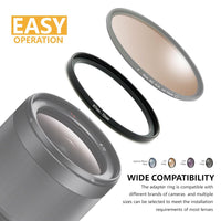 GZNLY Step-up Adapter Rings for Camera Lens Filter Adapter Black Metal Step Down Filter Ring Lens Converter Accessory (55mm-77mm)