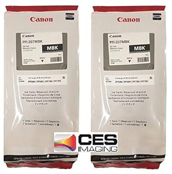 Canon 2-Pack PFI-207MBK 300ml Matte Black Ink Cartridges by CES Imaging