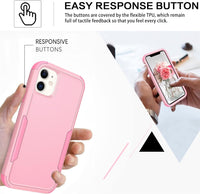 BENTOBEN iPhone 11 Case, Phone Case iPhone 11, Heavy Duty 3 in 1 Full Body Rugged Shockproof Hybrid Hard PC Soft TPU Bumper Drop Protective Girls Women Boy Men Covers for iPhone 11 6.1", Pink Design