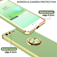 BENTOBEN iPhone 8 Plus Case, iPhone 7 Plus Case, Slim Fit Ring Holder Stand Magnetic Car Mount Supported Shockproof Protective Women Girls Men Boys Cover for iPhone 8 Plus/7 Plus 5.5", Matcha Green