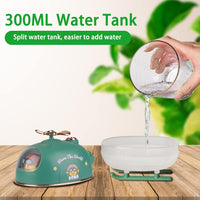 300ml Portable Humidifier, Mini Cool Mist Humidifier with Night Light, Helicopter Shape, USB Personal Humidifier Auto Shut-Off, Ultra-Quiet (Yellow)