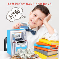 Qiekaka ATM Piggy Bank for Real Money for Kids,Mini ATM Machine,Coin Cash ATM Bank Electronic with Debit Card for Boys Girls-Hot Gift