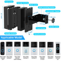 AISVAN Anti-Theft Blink Doorbell Door Mount,No-Drill Mounting Bracket for Blink Video Doorbell cover Holder Not Block Doorbell Sensor Easy to Install Blink Video Doorbell Accessories