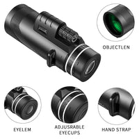 40x60 Monocular-Telescope High Powered Monocular for Adults Monocular for Smartphone Adapter Monocular Telescope Hunting Wildlife Bird Watching Travel Camping Hiking