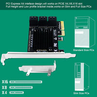 LTERIVER PCI Express X4 to 6-Ports Serial ATA/SATA 3.0 Host Controller Card- Plug and Play on Windows OS, MAC OS and Linux Systems-6X 6Gbps Max SATA 3.0 None Raid Ports-Support AHCI Boot Up (PCE-G2S6)