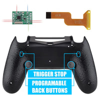 eXtremeRate Textured Black Dawn 2.0 FlashShot Trigger Stop Remap Kit for PS4 CUH-ZCT2 Controller, Upgrade Board & Redesigned Back Shell & Back Buttons & Trigger Lock for PS4 Controller JDM 040/050/055